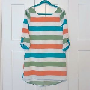 Pink Owl Striped Dress. Size Small/Medium